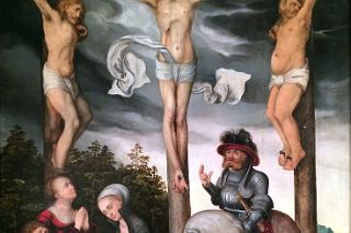 12-1 Crucifixion of Christ By Lucas Cranach c1500 National Museum of Fine Arts MNBA  Buenos Aires.jpg